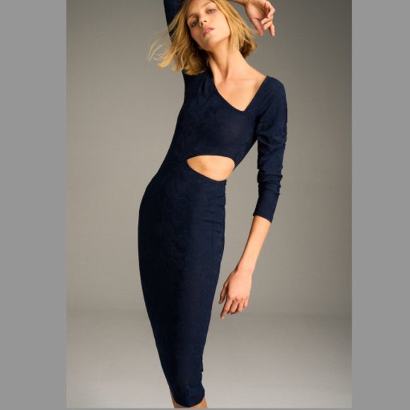 COPY - ZARA | Cut Out Jacquard Dress - Picture 1 of 8